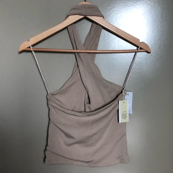 ARITZIA WILFRED “Bay” cross-front halter top, SZ S - Picture 3 of 4